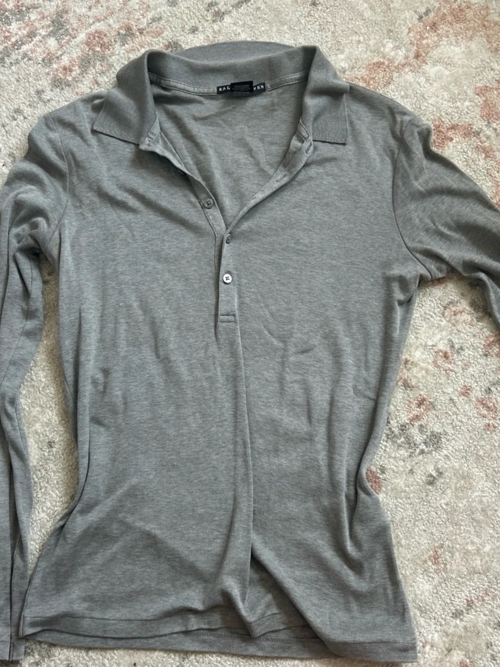 Ralph Lauren Men's Long-Sleeve Polo Shirt in Grey